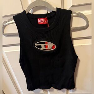 Diesel Black Cutout Tank Top